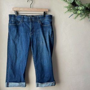 Levi's Women's 525 Perfect Waist Capri Dark Wash Cuffed Jeans